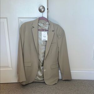 Djerf Avenue Tan Blazer Classic Suit Jacket